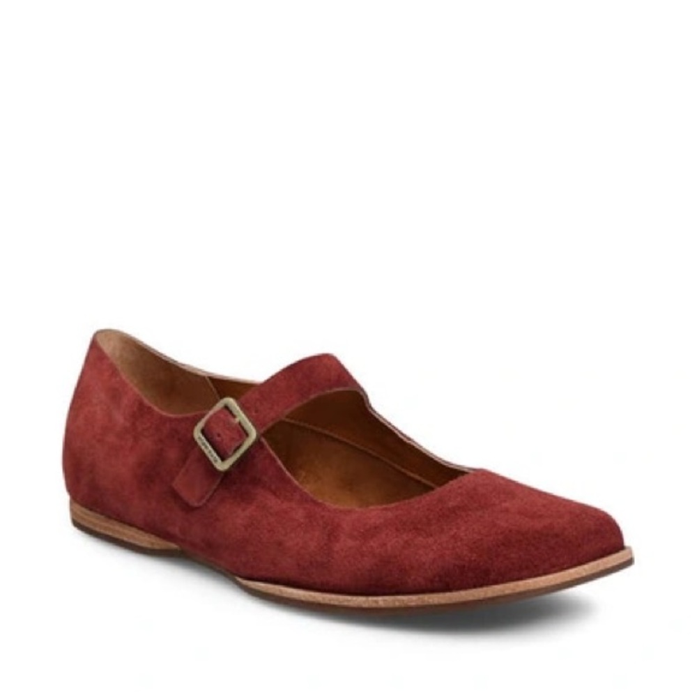 Kork-Ease Prato Suede Square Toe Maryjane Comfort Flat Shoe Size 8 Red